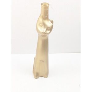 Vintage Rheinhessen Riesling‎ CatShaped Gold Wine Bottle Vase Germany